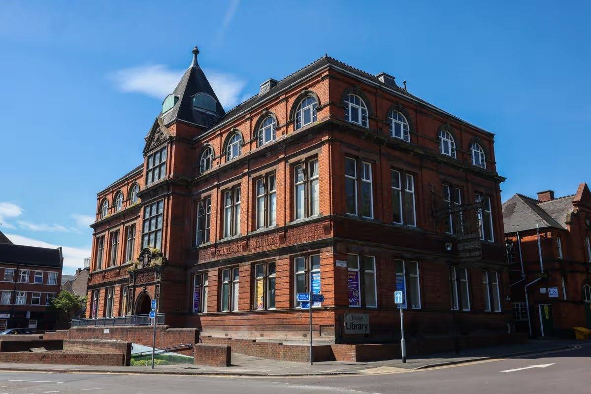 Tunstall Library, a Victorian red-brick landmark in the town